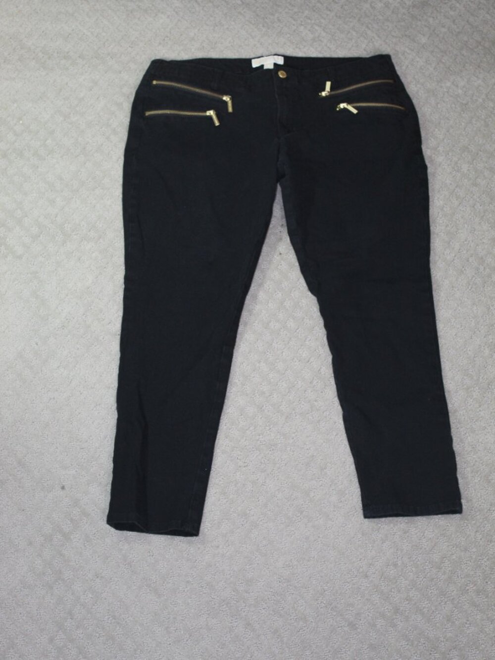 MK Michael Kors  Size 16 Black Zipper Pocket Accent Mid Rise Ponte Ankle Pants